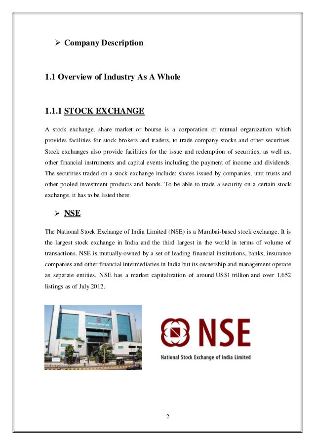internship report on security stock exchange Executive summary this report summarizes my unique experience as an intern in the best congolese bank during the month of january this internship report covers every single detail of my internship: firstly i will give you the description of the application process i went through and then a detailed description of the company, the. internship report on security stock exchange Executive summary this report summarizes my unique experience as an intern in the best congolese bank during the month of january this internship report covers every single detail of my internship: firstly i will give you the description of the application process i went through and then a detailed description of the company, the.